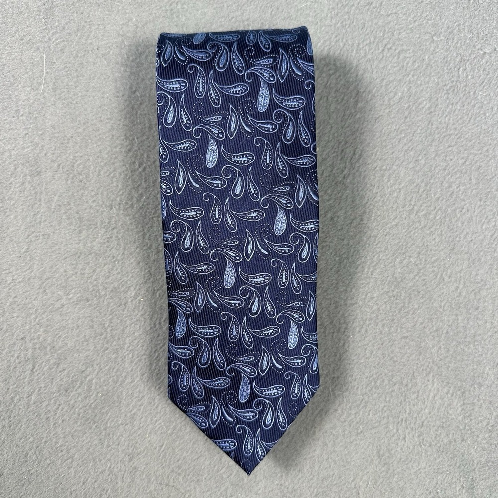 Fabio Ferretti Blue Paisley Silk Tie Made in Italy 60" x 3" Extra Long Necktie